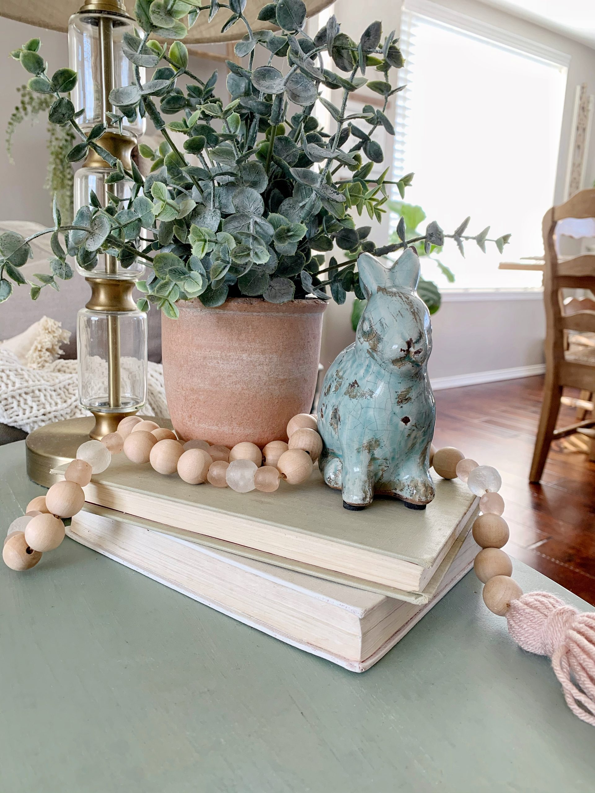 Styling decor beads in your home. Decor bead strands add texture and beauty to your home